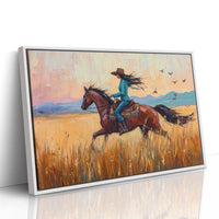 Cowgirl Ride at Sunset Plains