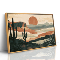 Retro Sun Over Saguaro Country