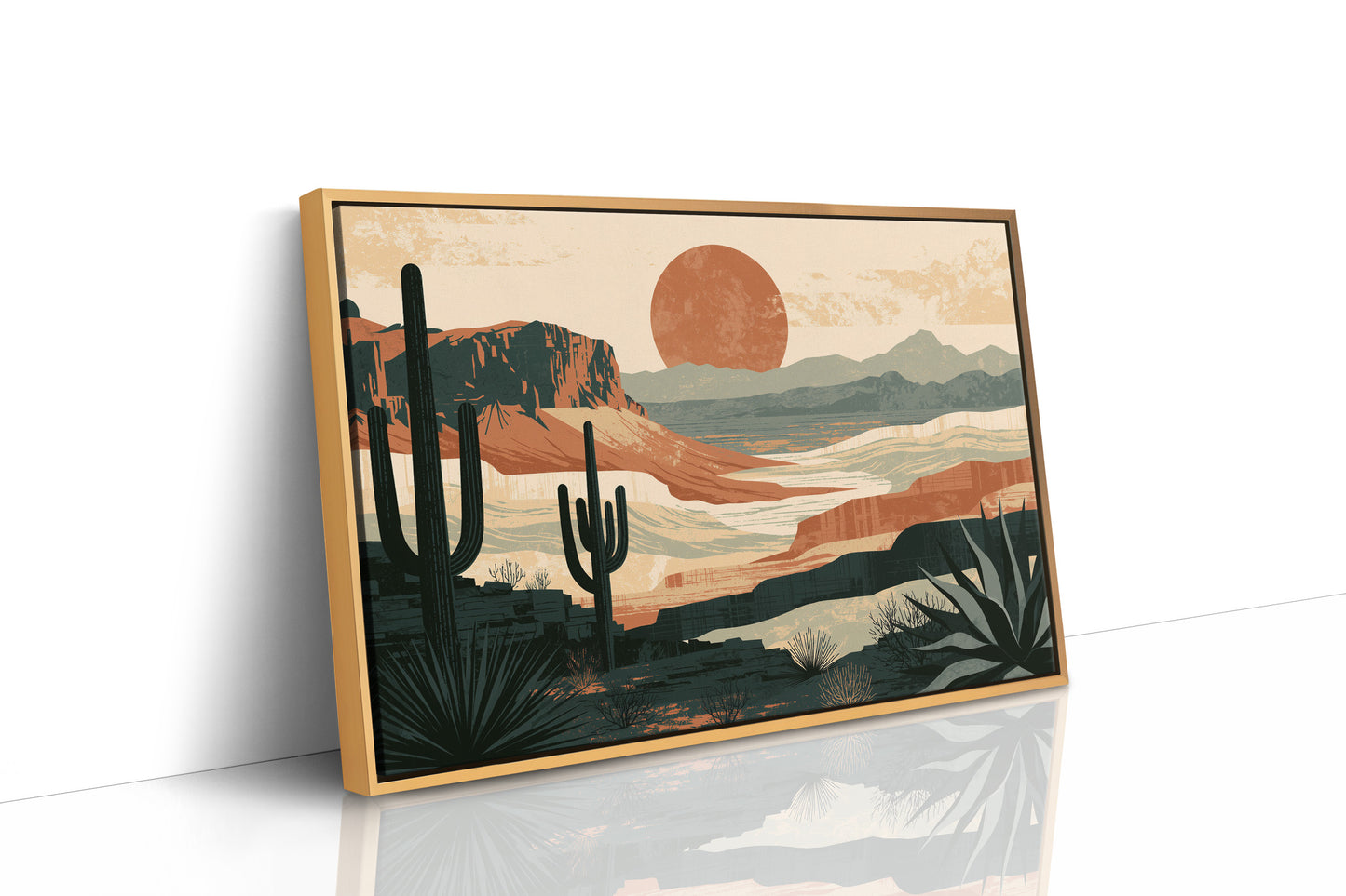 Retro Sun Over Saguaro Country
