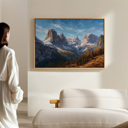 Autumn Pines Meet Winter Peaks