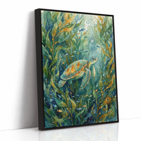 Kelp Forest Wanderer: Watercolor Sea Turtle