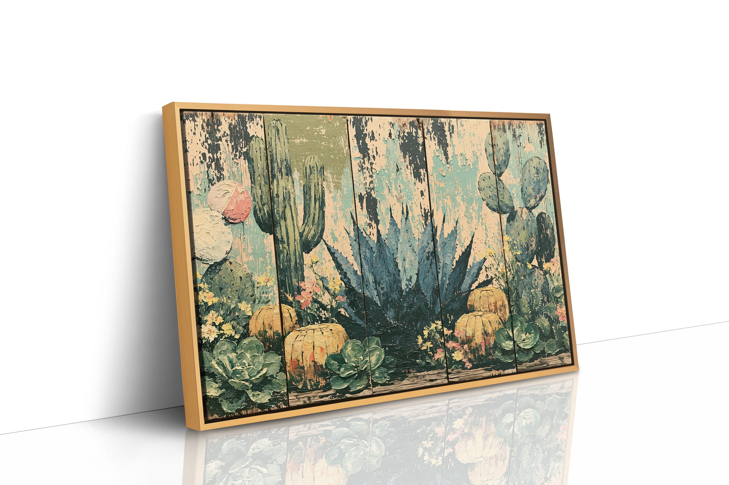 Rustic Cactus Garden Panels
