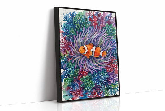 Anemone's Embrace: Watercolor Clownfish Portrait