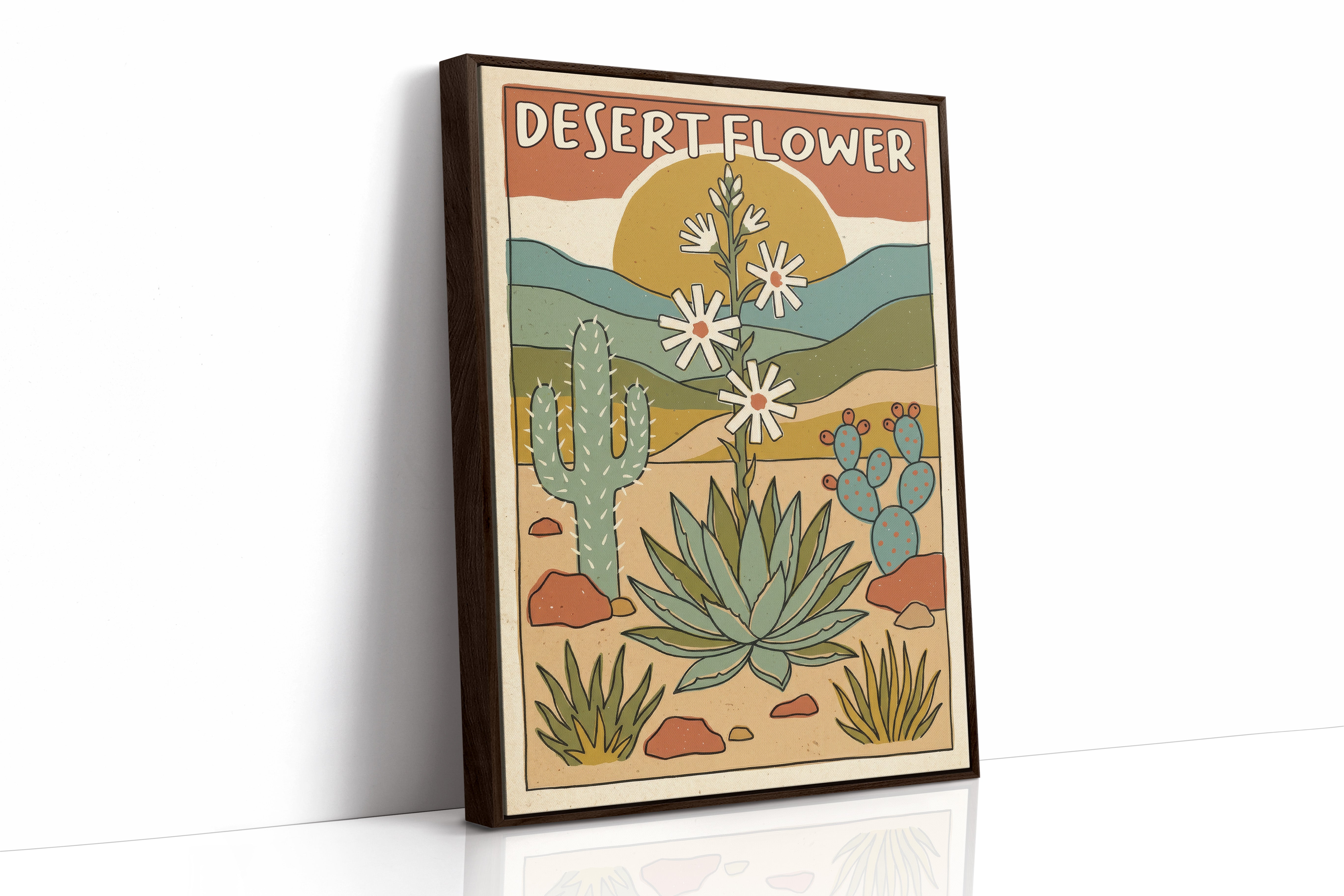 Desert Flower — Vintage Southwest Travel Poster