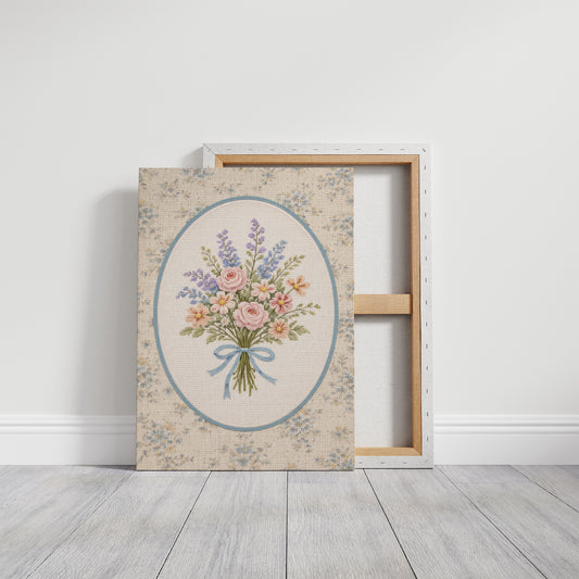 Pastoral Bouquet in Delicate Stitches