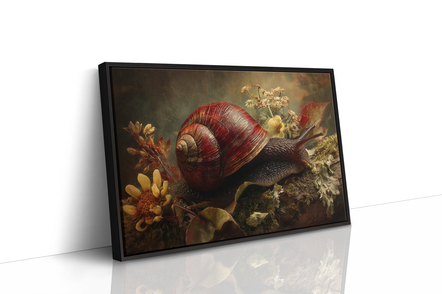 Crimson Shell Among Autumn Blooms