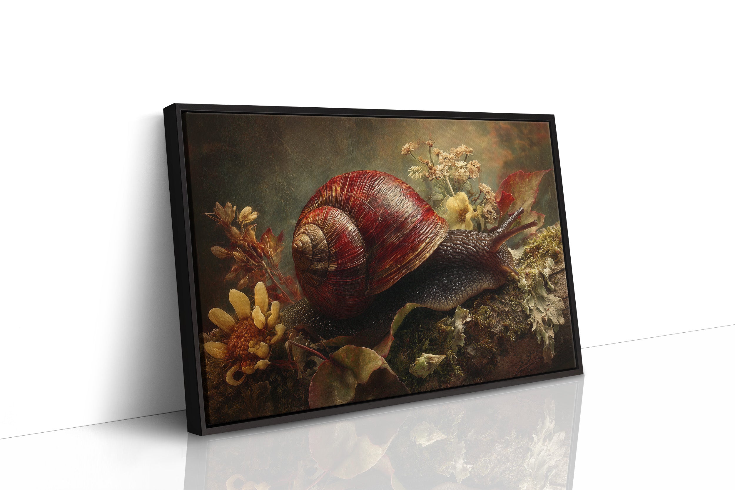 Crimson Shell Among Autumn Blooms