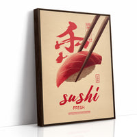 Red Brushstrokes Tell Sushi Stories
