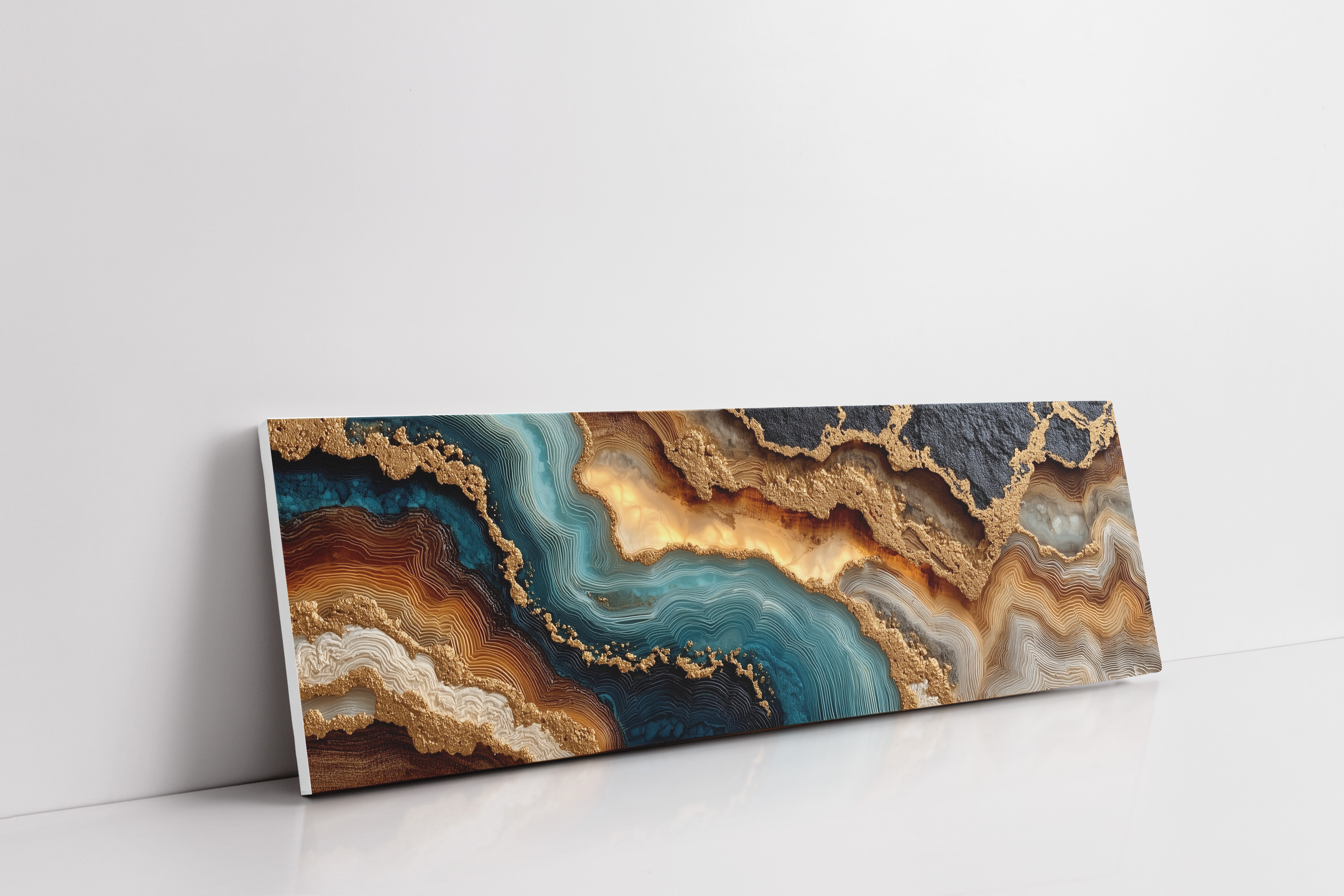 Teal and Gold Geode Flow