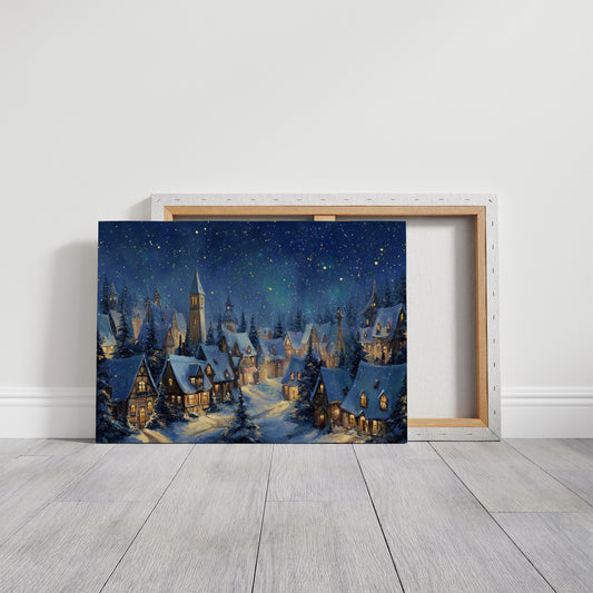 Starlit Village Keeps Winter's Secret