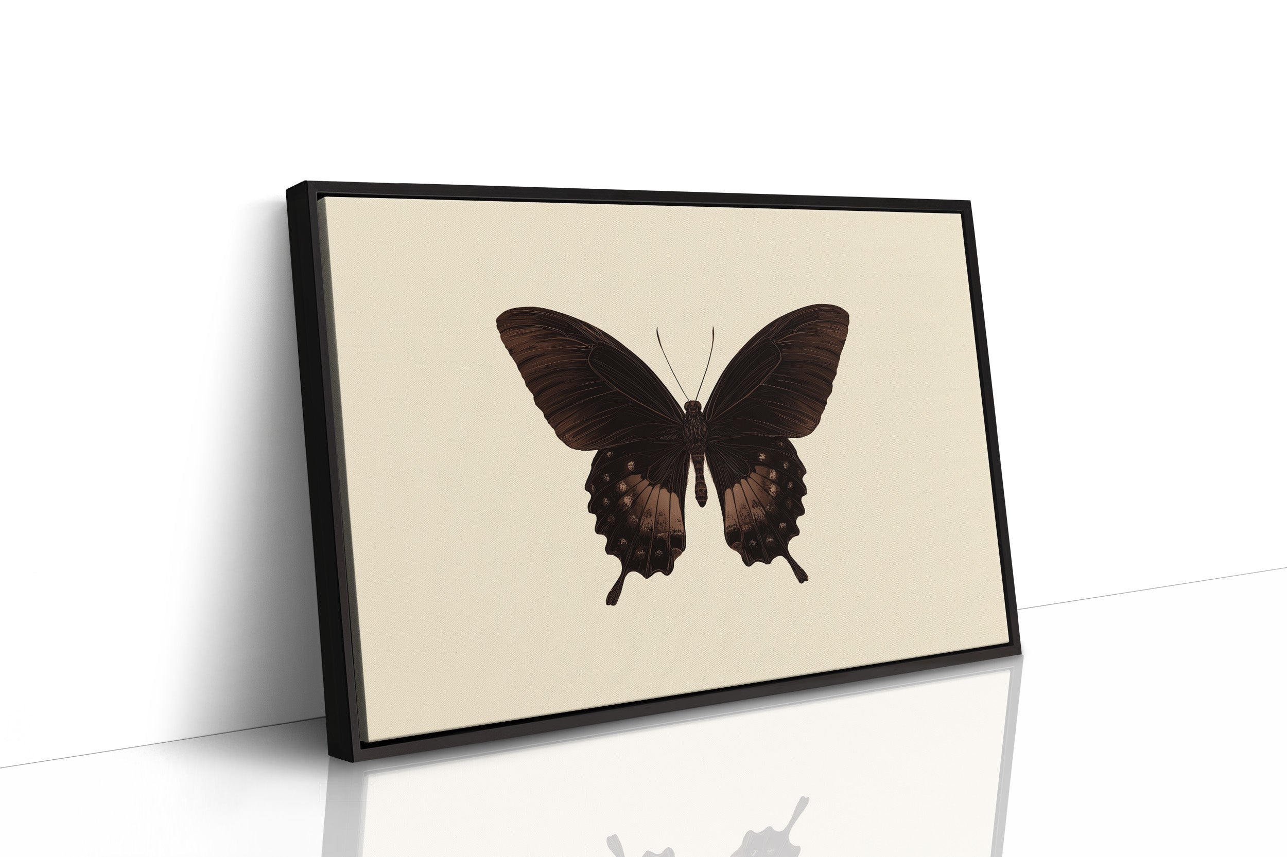 Dark Wings Against Ivory Canvas