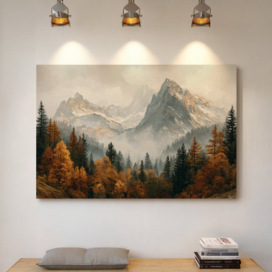 Autumn Gold Meets Mountain Snow