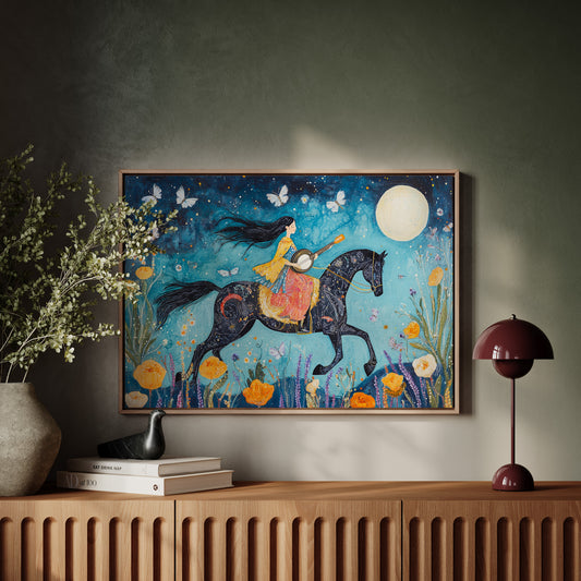 Moonlit Melody on Midnight Horseback