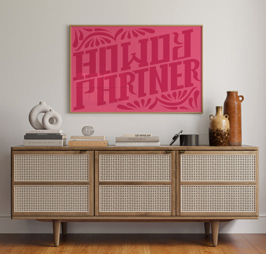 Howdy Partner in Playful Pink Western Style