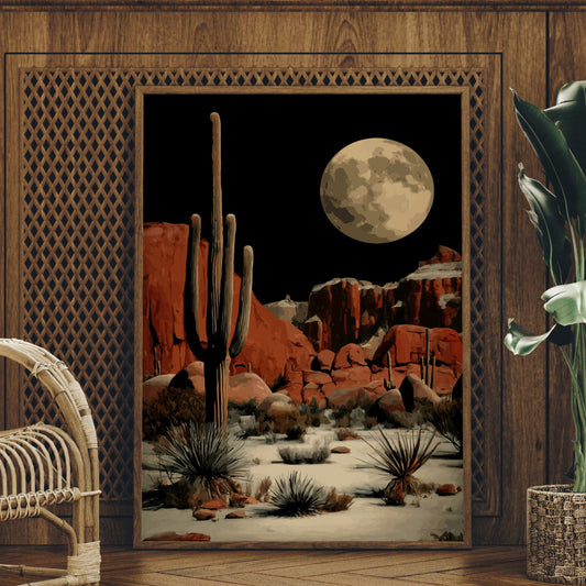 Saguaros Stand Watch Under Luna's Glow