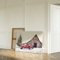 Red Pickup Brings Christmas Home