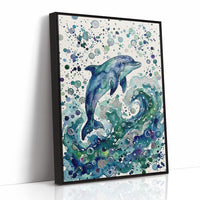 Breaking Free: Watercolor Leaping Dolphin