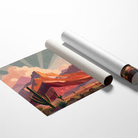 Saguaros Bathe In Coral Light