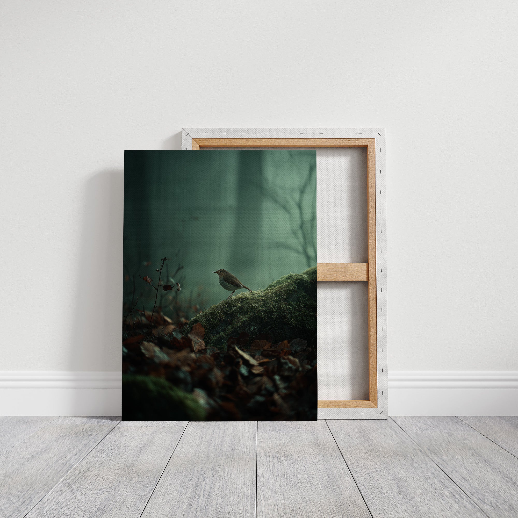 Solitary Songbird In Misty Forest