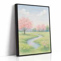 Spring Stream and Blossom Path