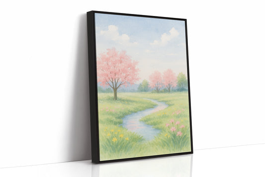 Spring Stream and Blossom Path