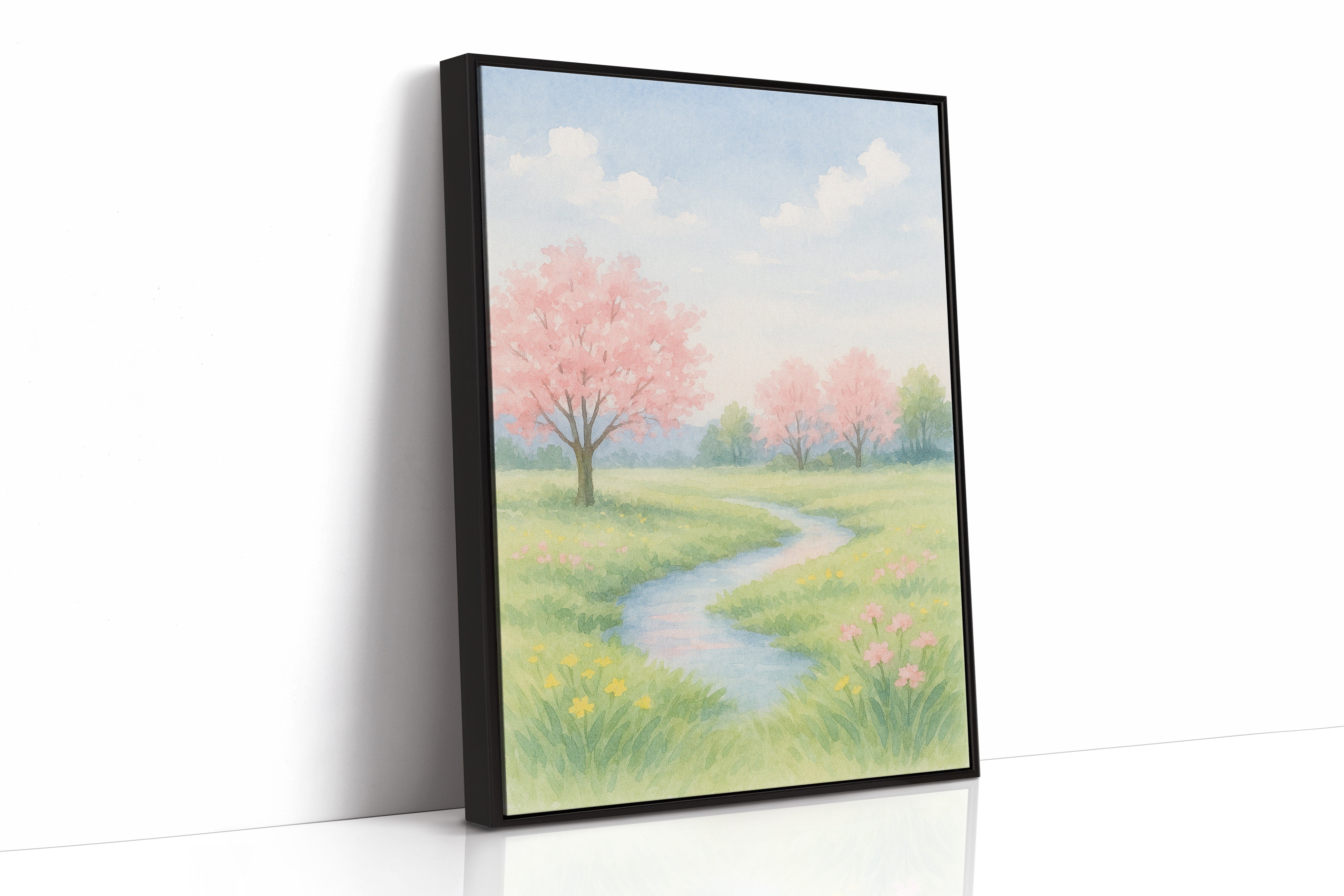 Spring Stream and Blossom Path