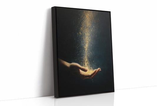 Golden Dust Caught Between Fingertips