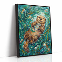 Snack Time: Watercolor Sea Otter Study