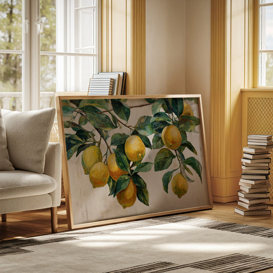 Sunlit Lemons Dance Among Leaves