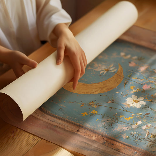 Crescent Over Quiet Blooms