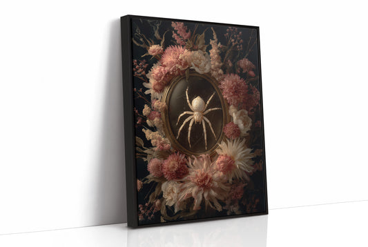 Pale Arachnid Among Blush Blooms