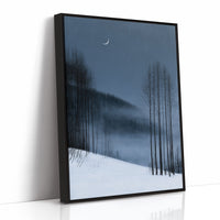 Crescent Moon Over Snowfall