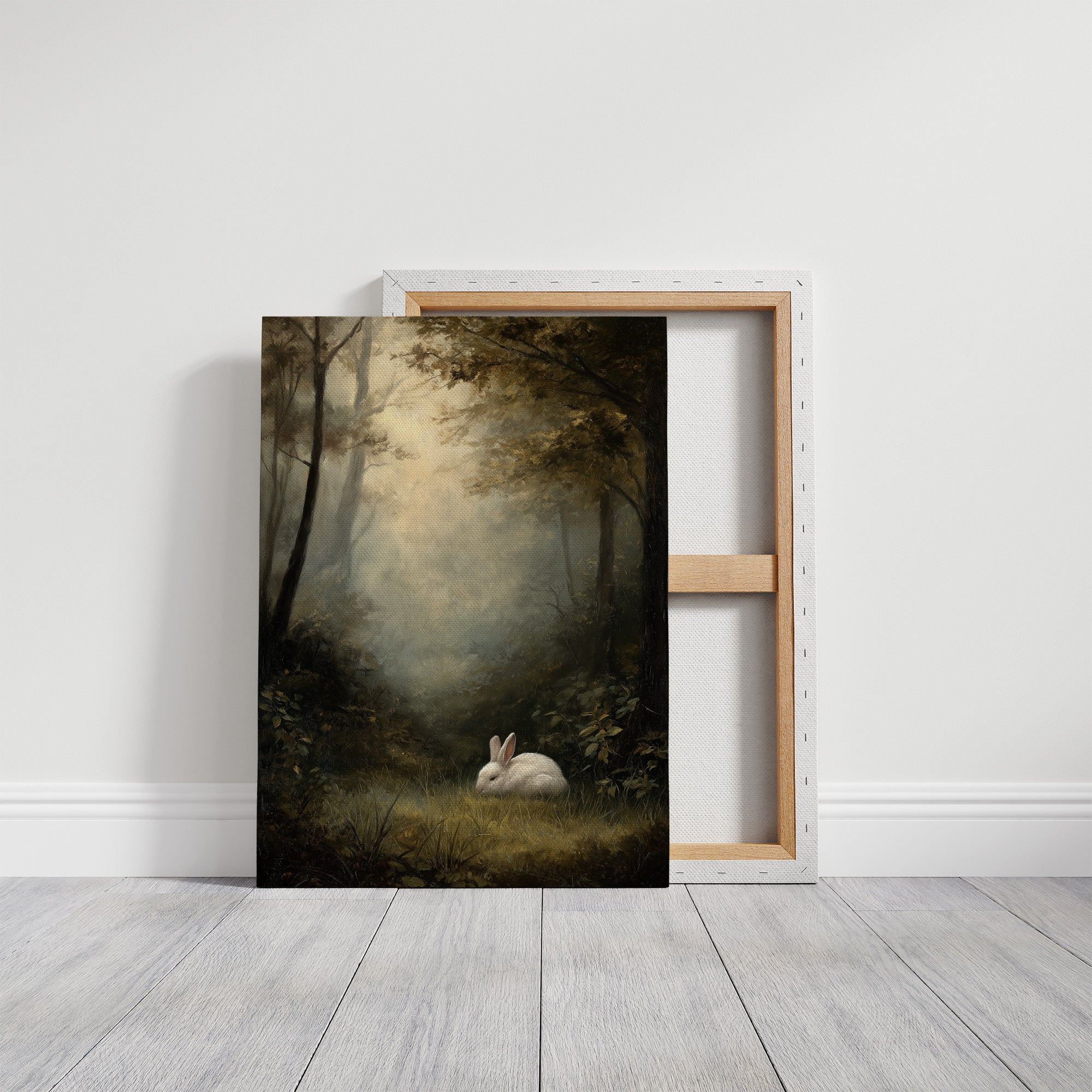 White Rabbit In Forest Haze