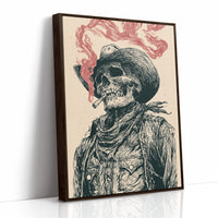 The Last Cowboy — Skeleton Portrait Engraving Print