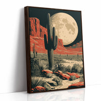 Desert Moon — Red Rock Saguaro Screenprint