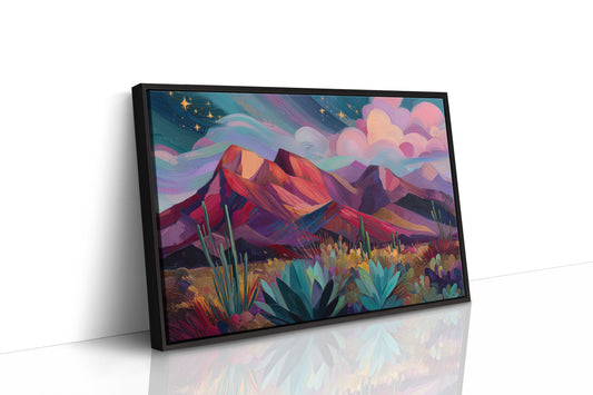 Twilight Blooms Among Desert Peaks