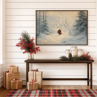 Snow Path Leads To Village Light