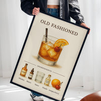 Old Fashioned Cocktail Recipe Art Print