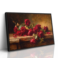 Crimson Blooms Among Literary Treasures