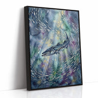 Bait Ball Hunter: Watercolor Barracuda Study