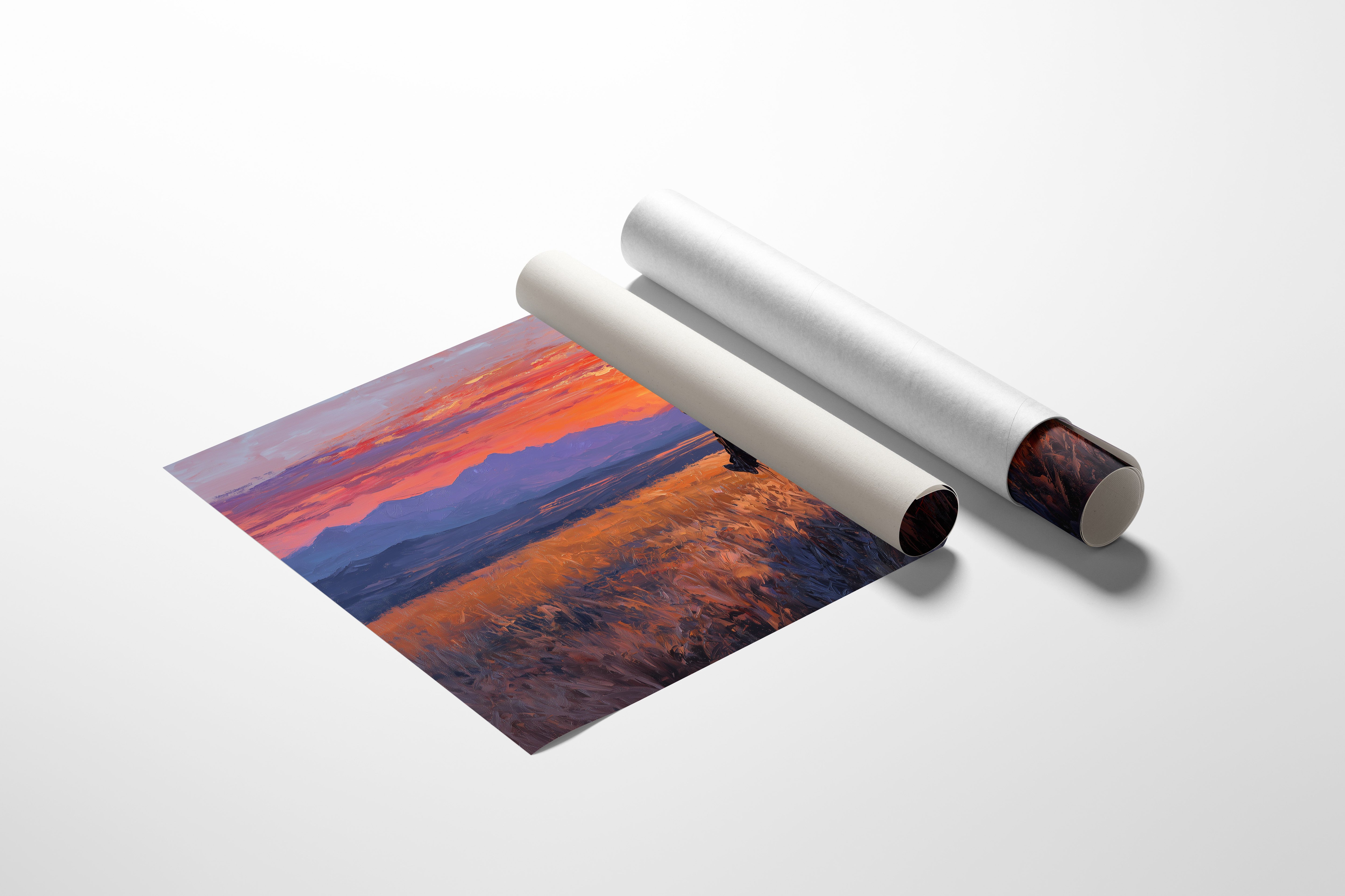 Lone Rider Meets Crimson Sky