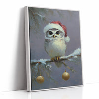 Festive Owl Perches Among Ornaments