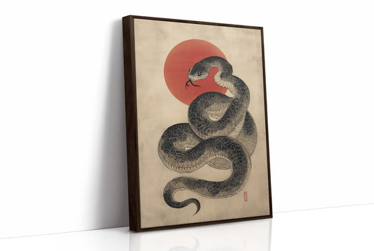 Serpent Coils Under Rising Sun