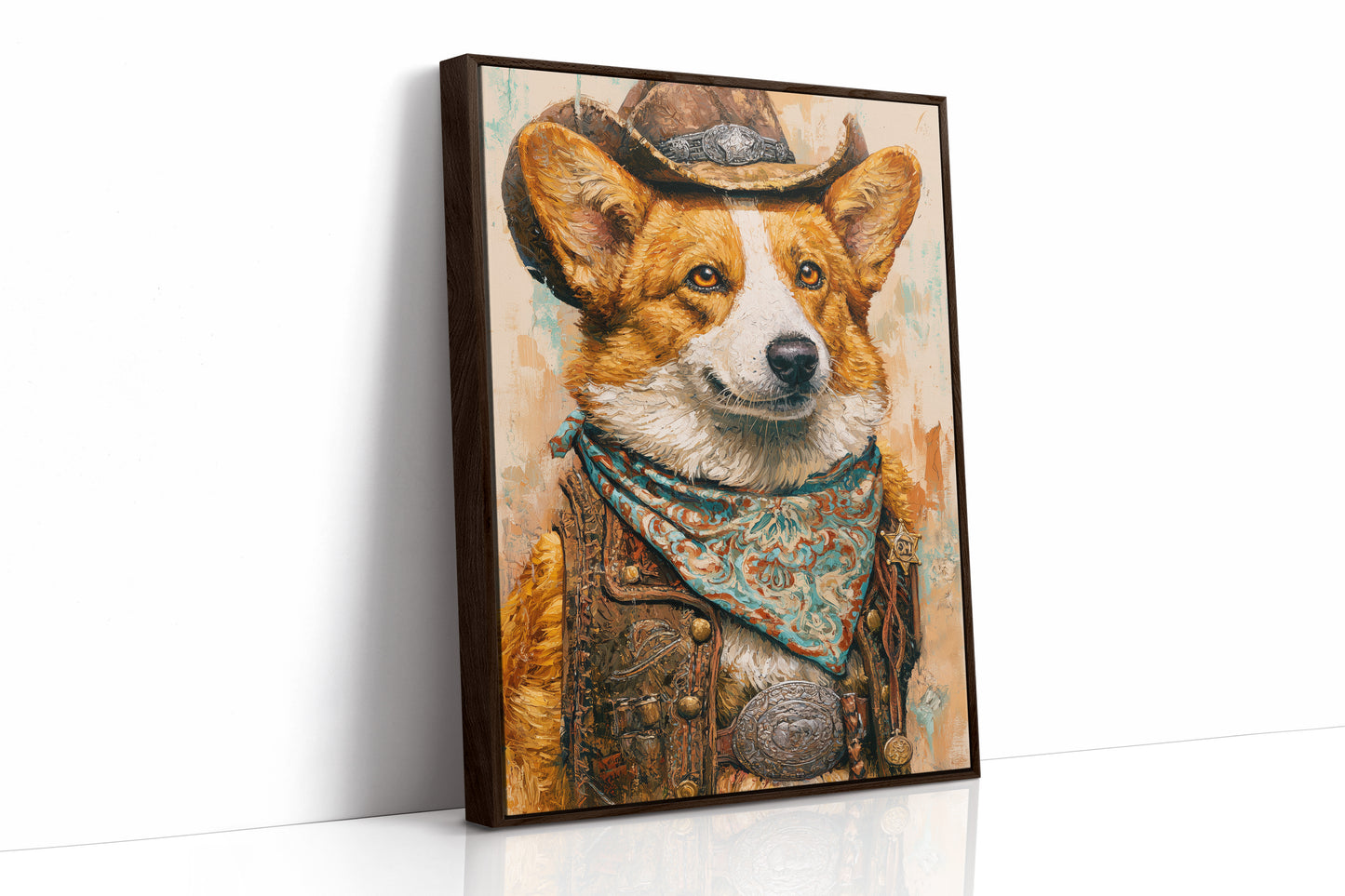 Cowboy Corgi — Close-Up Western Dog Portrait