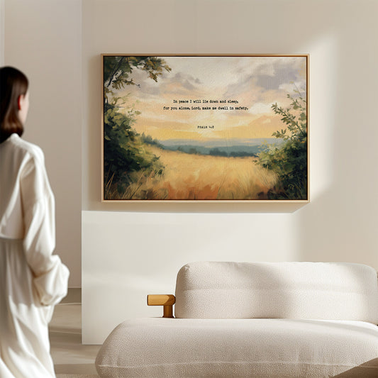 Golden Field of Peace with Psalm 4:8