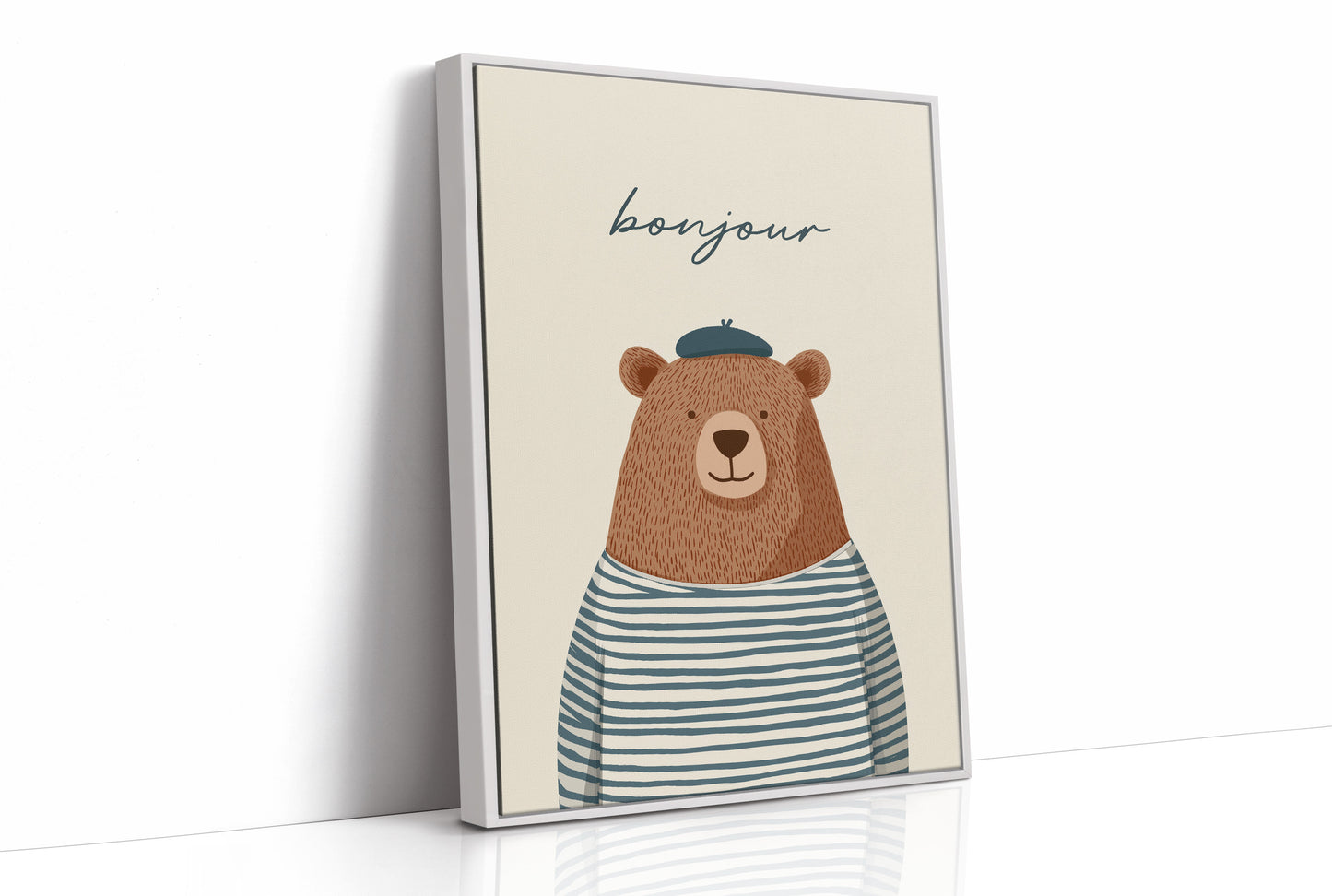 Bonjour French Bear Illustration