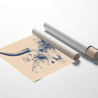 Indigo Blooms Crown Ancient Bones