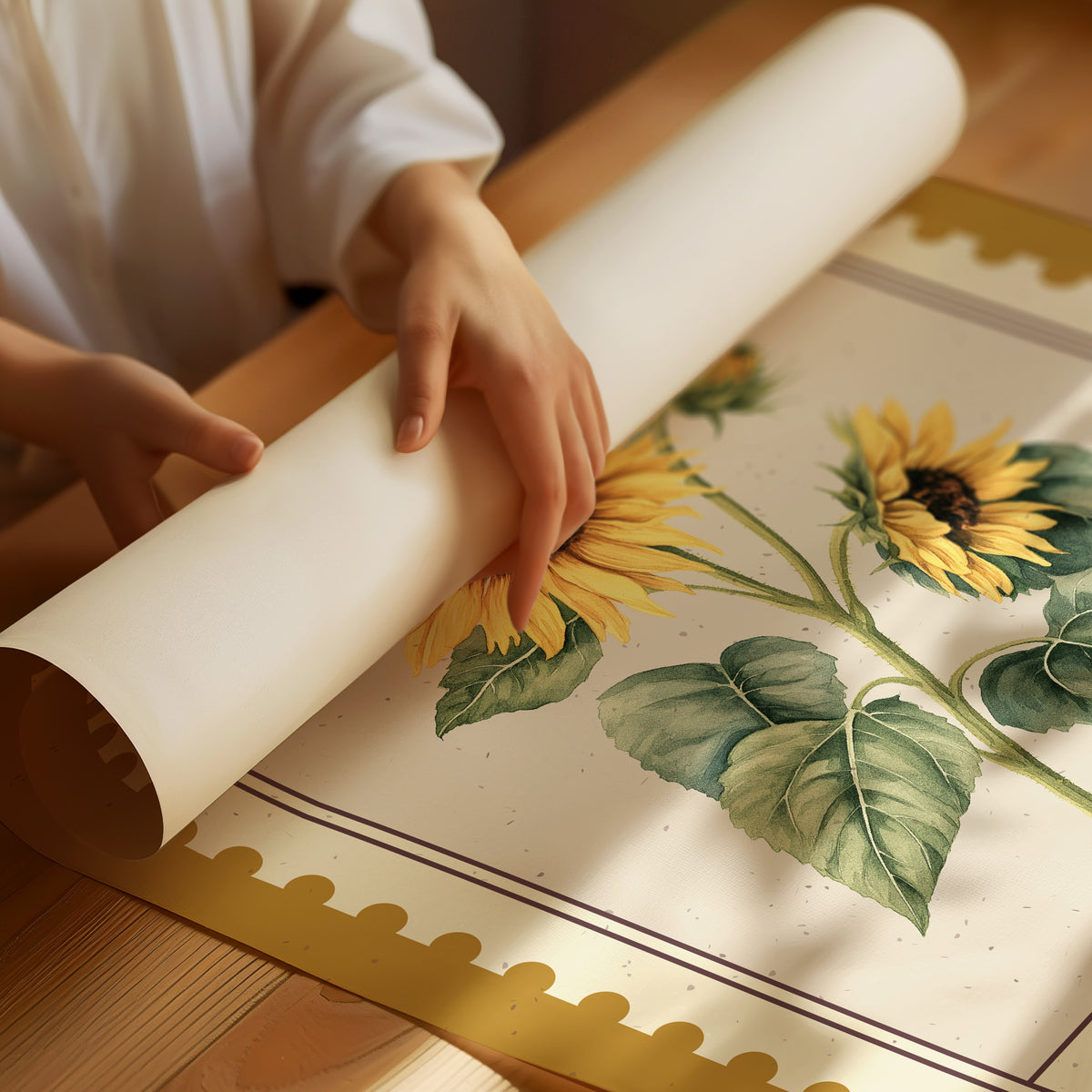 Kansas Sunflower Watercolor Stamp