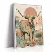 Longhorn Botanical Sunset Collage