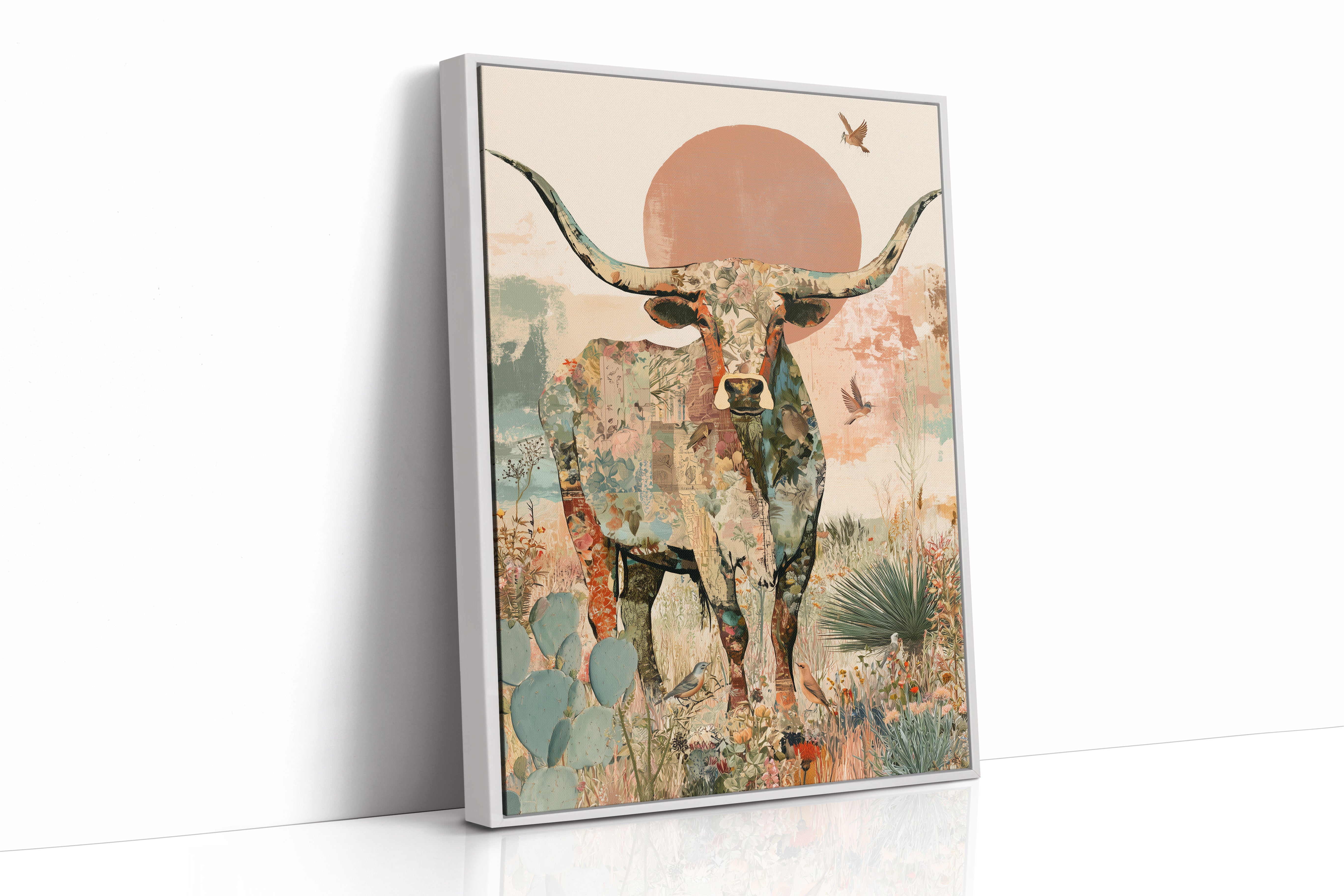 Longhorn Botanical Sunset Collage